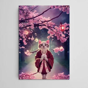 Tableau Japonais Cerisier Chat | TableauDecoModerne®