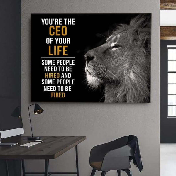 Tableau Tete de Lion Citation | TableauDecoModerne®