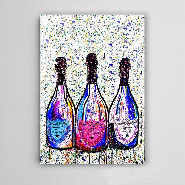 Tableau Bouteille de Champagne Pop Art | TableauDecoModerne®