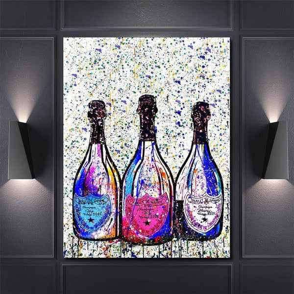 Tableau Bouteille de Champagne Pop Art | TableauDecoModerne®