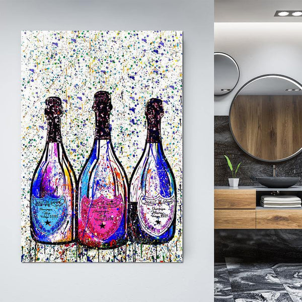 Tableau Bouteille de Champagne Pop Art | TableauDecoModerne®