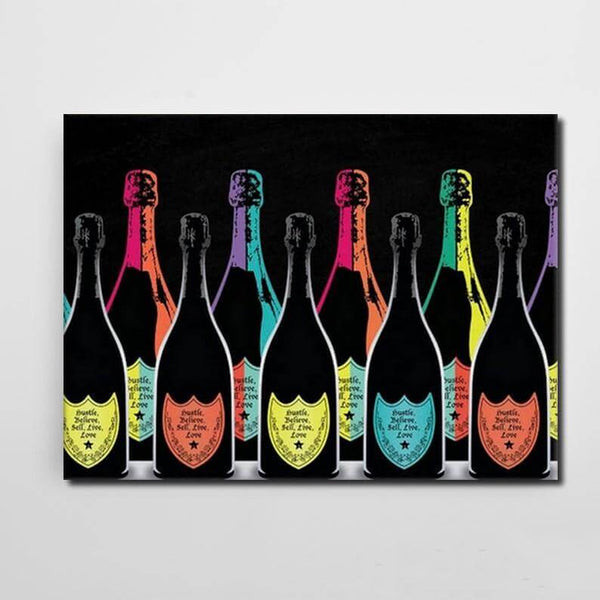 Tableau Pop Art Bouteille de Champagne | TableauDecoModerne®