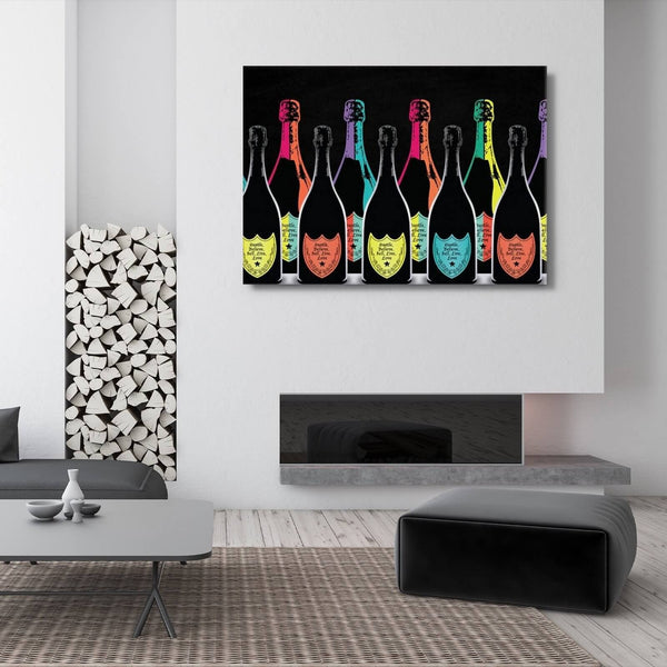 Tableau Pop Art Bouteille de Champagne | TableauDecoModerne®