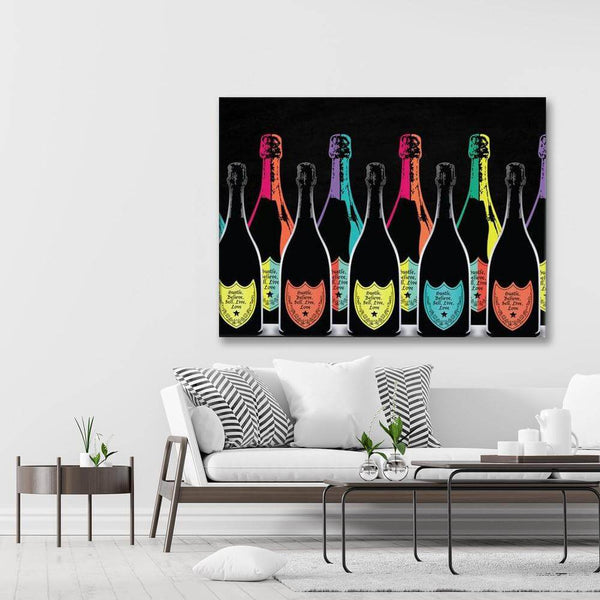 Tableau Pop Art Bouteille de Champagne | TableauDecoModerne®