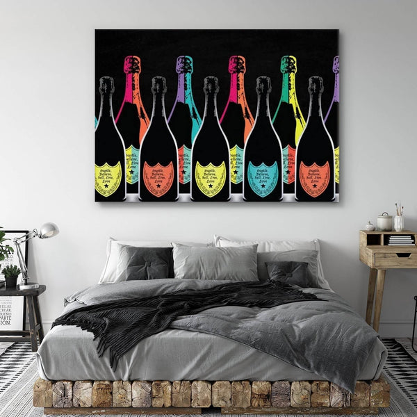 Tableau Pop Art Bouteille de Champagne | TableauDecoModerne®