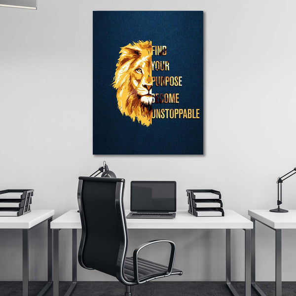 Tableau Tete de Lion Motivant | TableauDecoModerne®