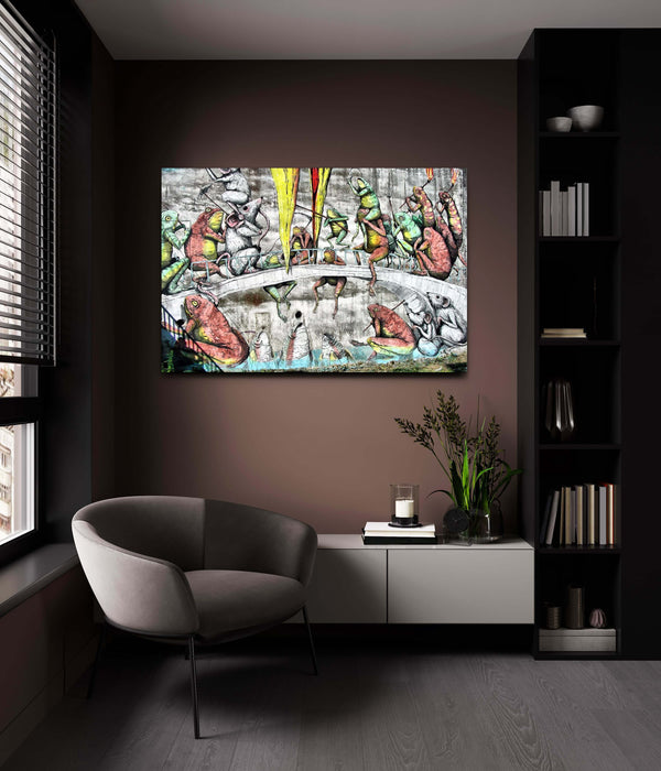 Tableau Street Art Grenouilles | TableauDecoModerne®