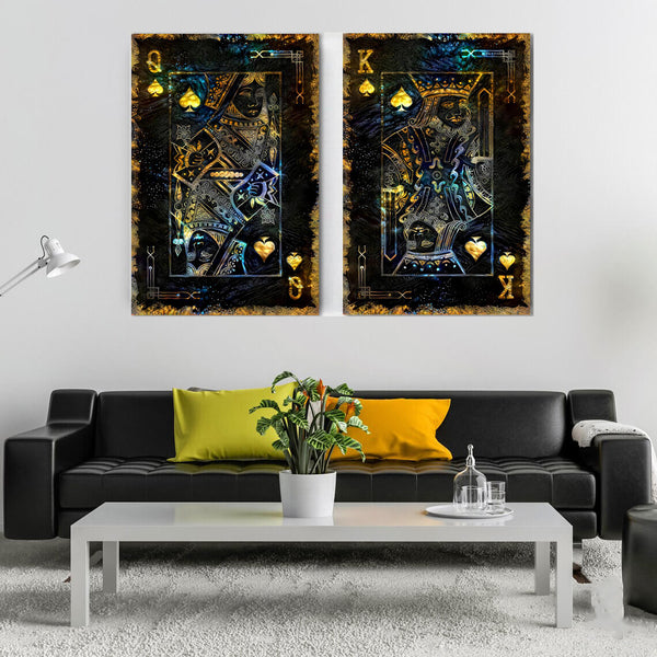 Tableaux Roi et Reine de Pique Or | TableauDecoModerne®