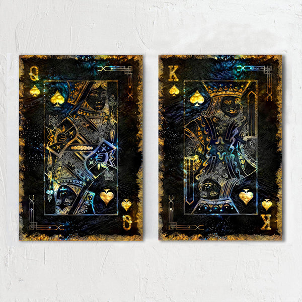 Tableaux Roi et Reine de Pique Or | TableauDecoModerne®