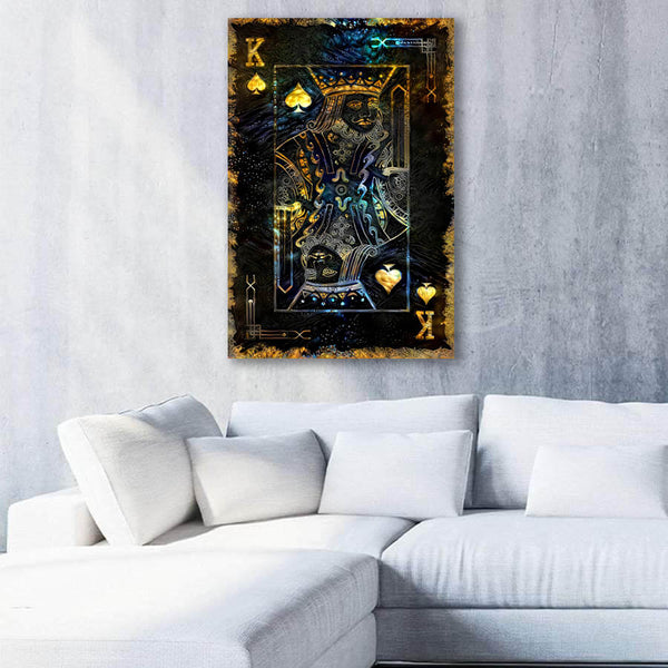 Tableaux Roi et Reine de Pique Or | TableauDecoModerne®