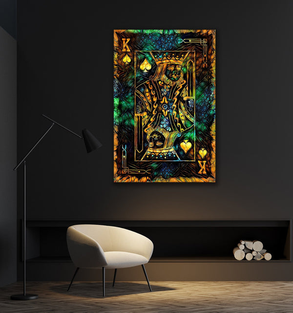 Tableau Roi de Pique Vert | TableauDecoModerne®