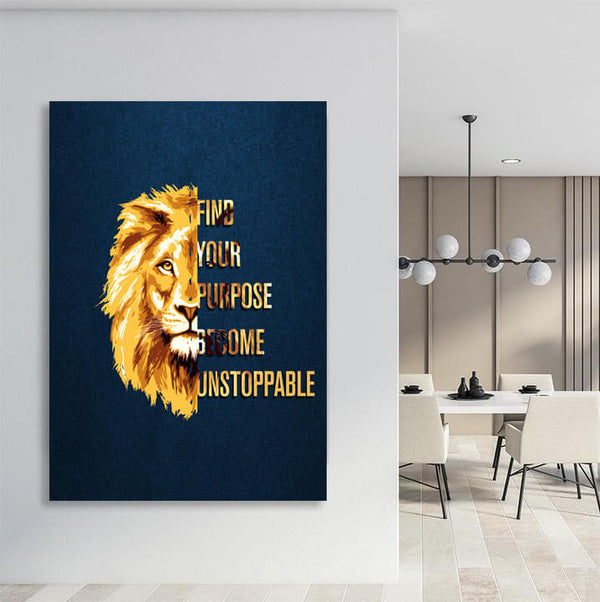 Tableau Tete de Lion Motivant | TableauDecoModerne®