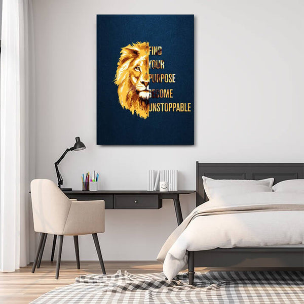 Tableau Tete de Lion Motivant | TableauDecoModerne®