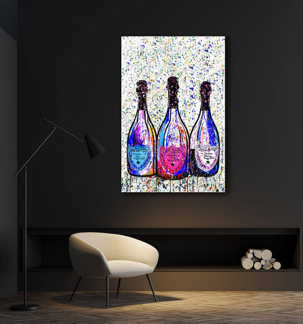 Tableau Bouteille de Champagne Pop Art | TableauDecoModerne®