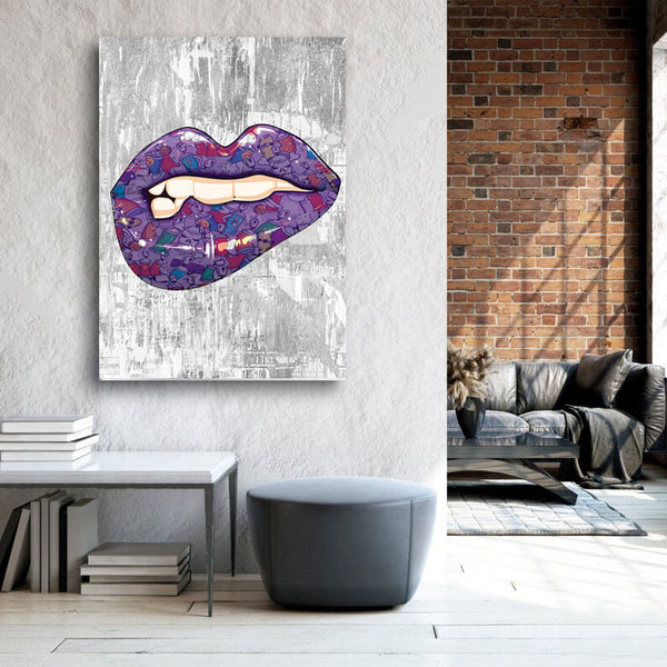 Tableau Sexy Lèvres Violettes | TableauDecoModerne®