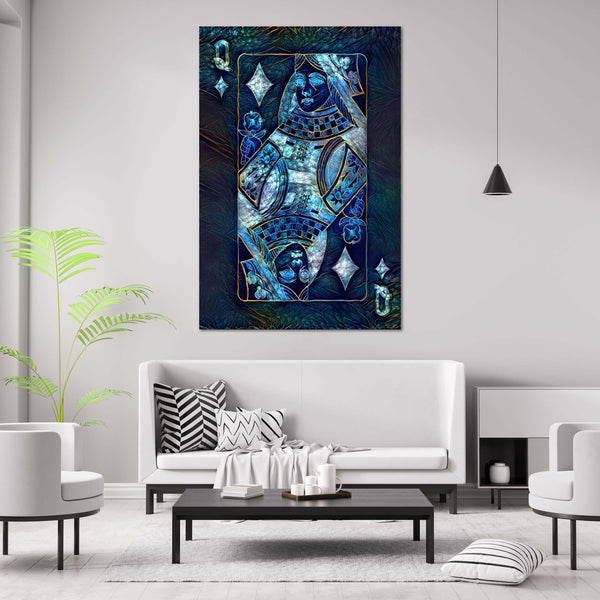 Tableau Dame de Carreau Argenté | TableauDecoModerne®