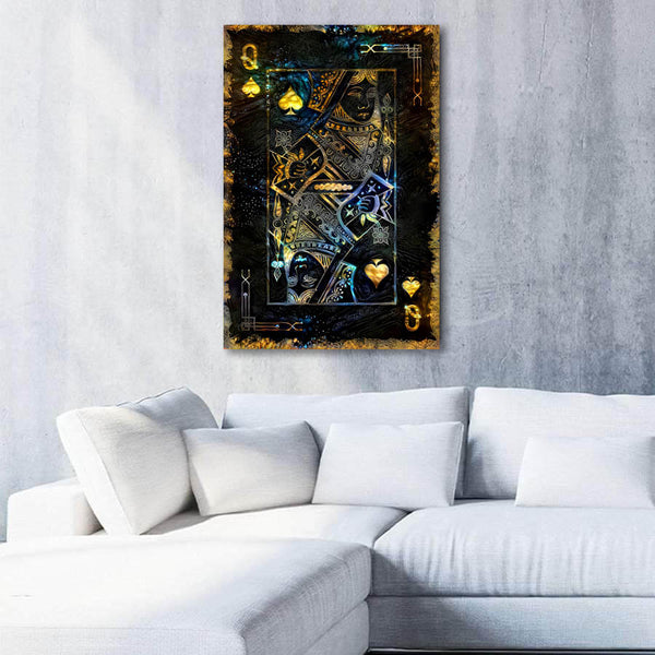 Tableau Dame de Pique Or | TableauDecoModerne®