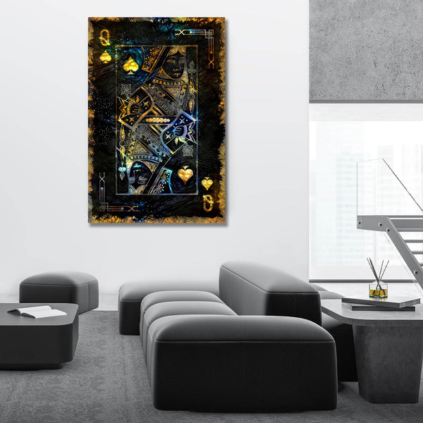 Tableau Dame de Pique Or | TableauDecoModerne®