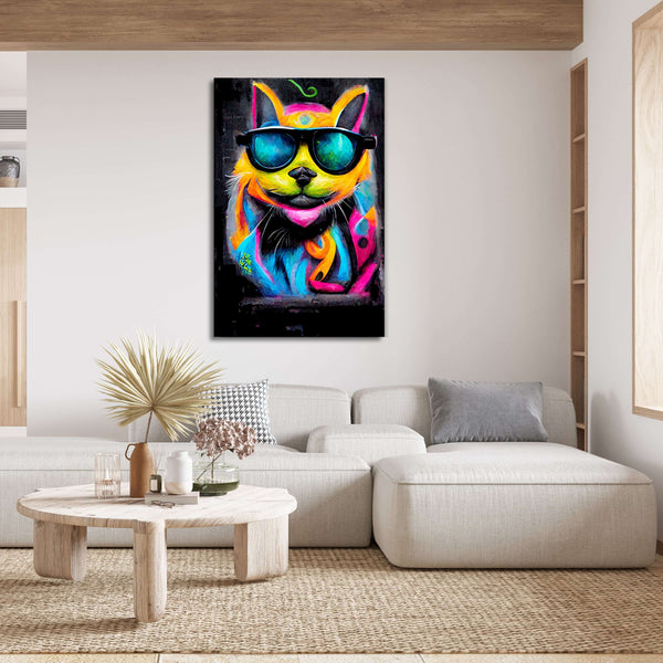 Tableau Chat Pop Art Cool | TableauDecoModerne®