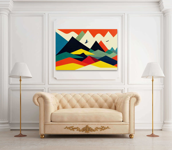 Tableau Geometrique Scandinave Montagne | TableauDecoModerne®