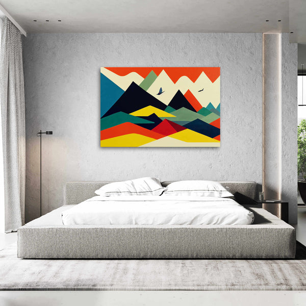 Tableau Geometrique Scandinave Montagne | TableauDecoModerne®