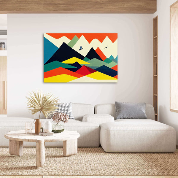 Tableau Geometrique Scandinave Montagne | TableauDecoModerne®