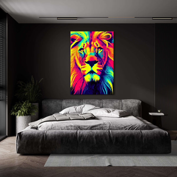 Tableau Pop Art Tête de Lion | TableauDecoModerne®