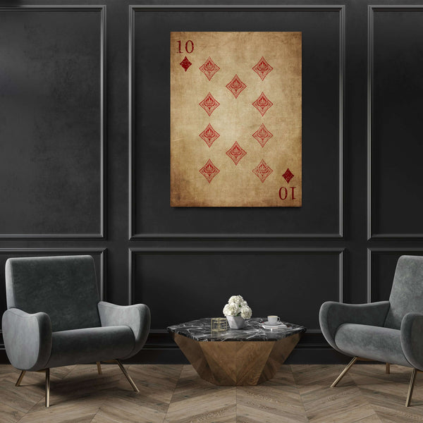 Tableau Vintage Dix de Carreau | TableauDecoModerne®