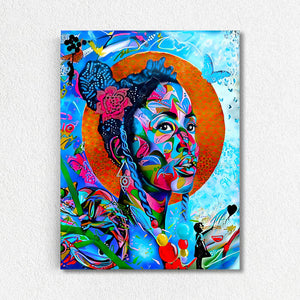 Tableau Street Art Femme Coloré | TableauDecoModerne®