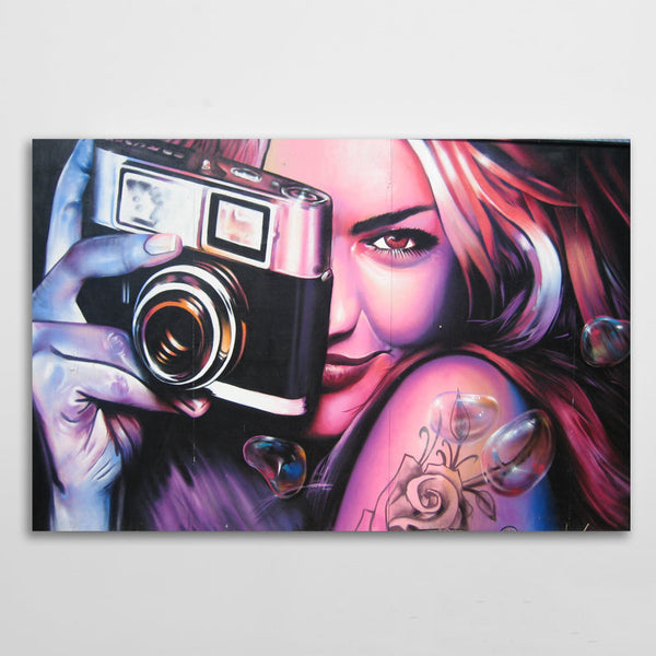 Tableau Street Art Femme Photographe | TableauDecoModerne®