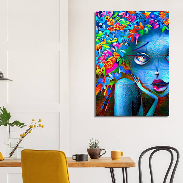 Tableau Street Art Fille Coloré | TableauDecoModerne®