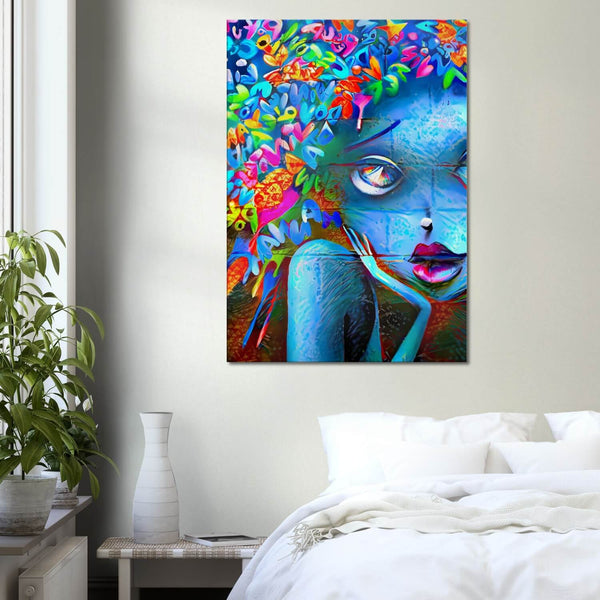 Tableau Street Art Fille Coloré | TableauDecoModerne®