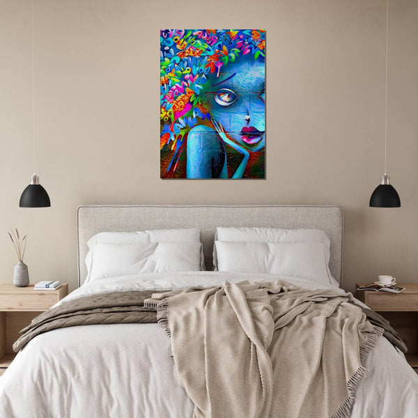 Tableau Street Art Fille Coloré | TableauDecoModerne®